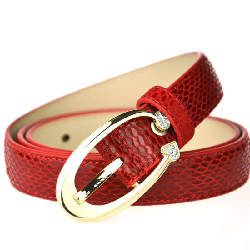 Fashion masklike belt gold agings women genuine leather waist belt red women's strap