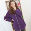 Fashion maternity clothing autumn 100% cotton clothes sweatshirt with a hood medium-long zipper cardigan