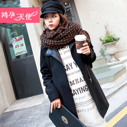 Fashion maternity clothing handsome fur woolen maternity outerwear overcoat 2013 spring