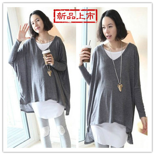 Fashion maternity clothing maternity clothing spring and autumn summer plus size maternity T-shirt long-sleeve top set