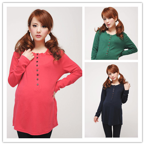 Fashion maternity clothing maternity spring long-sleeve maternity t-shirt top plus size loose maternity basic shirt