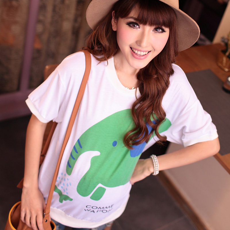 Fashion maternity clothing summer cartoon print short-sleeve T-shirt maternity top