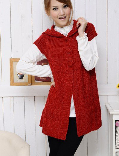 Fashion maternity vest cardigan top with a hood maternity sweater outerwear autumn and winter maternity clothing