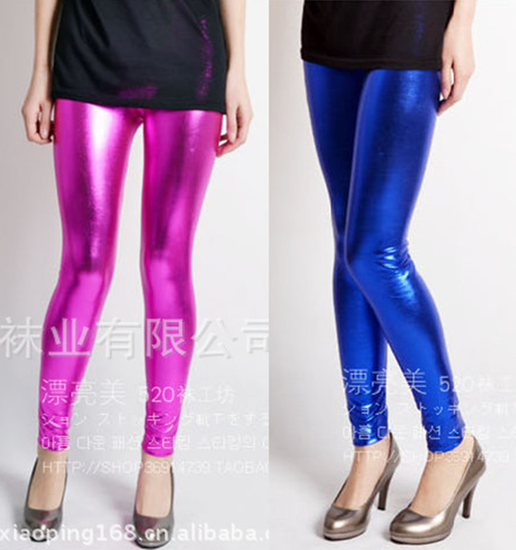 Fashion metal rock patent leather faux leather ankle length legging PU 317 legging