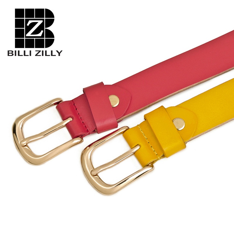 Fashion new arrival cowhide women's strap female genuine leather fashion all-match brief candy color women's pin buckle belt