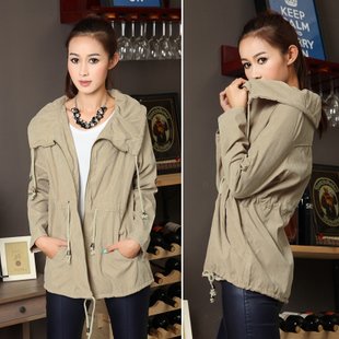 Fashion New Autumn Outwear For Women,Casual Lady Coat,Army green/Pink/Khaki Color, 8082-08L809A