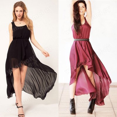 Fashion New Womens Temperament Irregular Skirt Gauze Long Maxi Dress 3 Colors