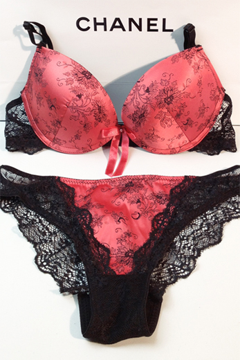 Fashion noble sexy silks and satins jacquard lace bra set