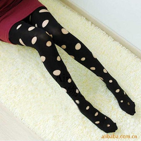 Fashion normic velvet hole stockings pantyhose fashion legging rompers female spring and autumn