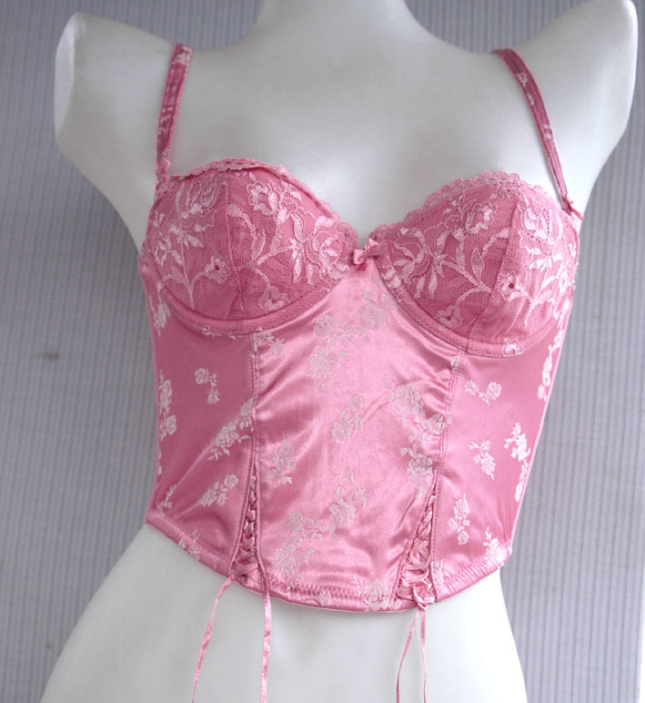 Fashion o lingerie pink jacquard satin tight shapewear shaper 70b75abc80d