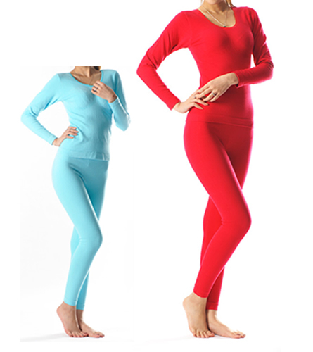 Fashion O-neck Stretch Cotton Thin thermal seamless long johns underwear sets,women's body shaping Thermal Underwear Suit