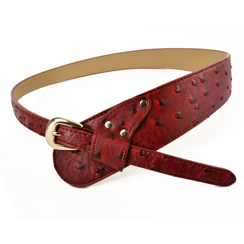 Fashion peacock women's belt leather strap decoration all-match belt ostrich