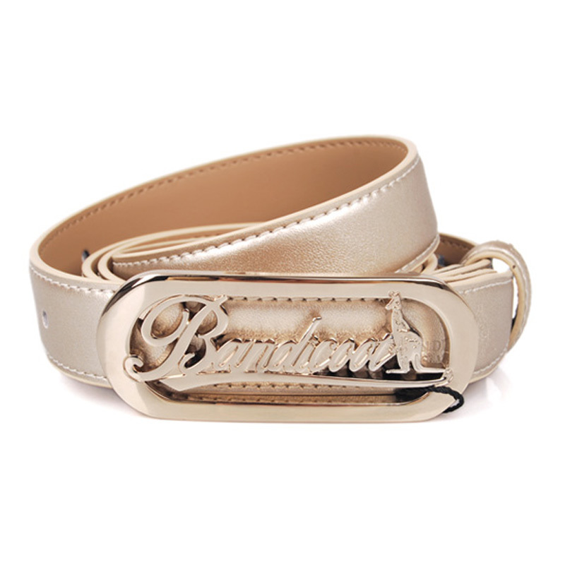 Fashion phalanger strap women's cowhide shallow gold genuine leather smooth buckle female belt