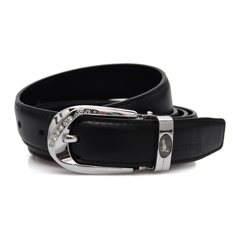 Fashion phalanger women's pin buckle strap rhinestone steel head cowhide all-match genuine leather belt