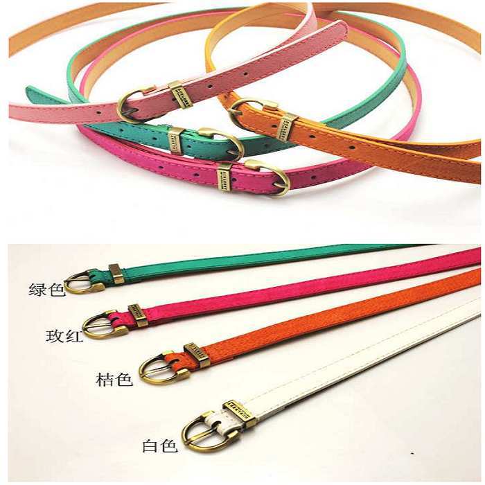 Fashion pin buckle genuine leather women's thin all-match belt decoration strap Women