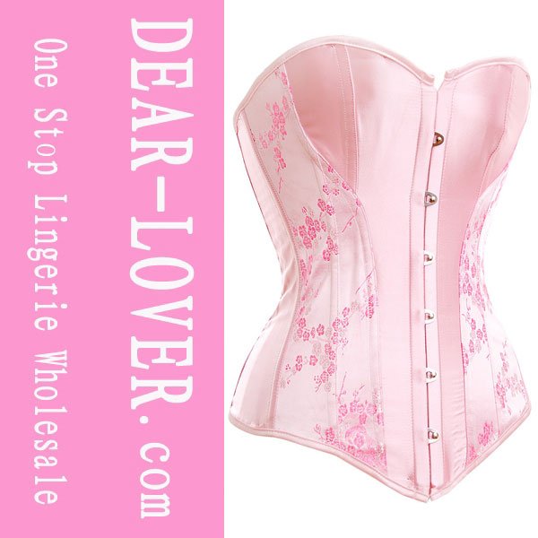 Fashion Pink Corset , Pamela Satin Corset with G-string LC5070+ Cheaper price + Free Shipping Cost + Fast Delivery