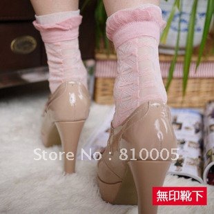 Fashion quality socks wholesale retro double lace socks