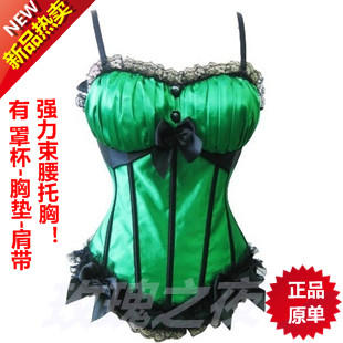 Fashion royal shapewear corset sexy vest cup pad bra tiebelt body shaping underwear