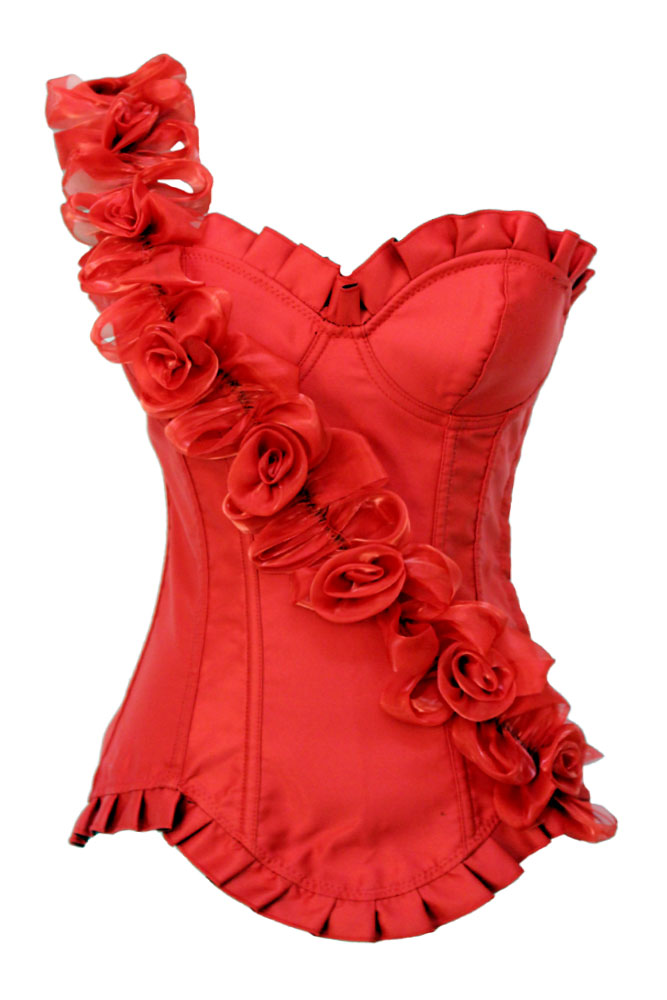 Fashion royal vest shaper red bodice flower lacing 5220 - 3