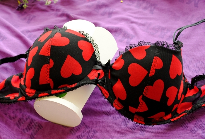 Fashion s art amp . sexy red heart sexy cup-type underwear bra 80c 7