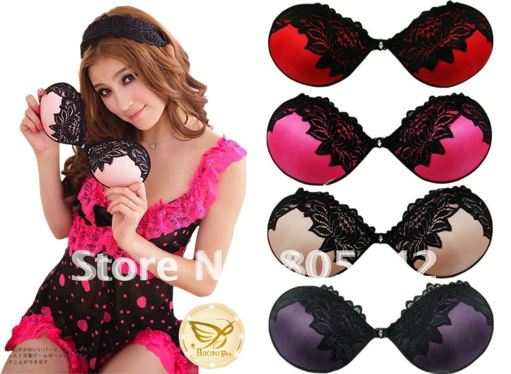 Fashion self-adhesive  free bra invisible bra with lace 100pcs/lot + free shipping