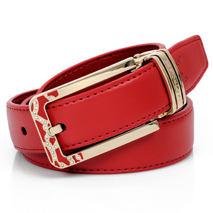 Fashion SEPTWOLVES women's strap Women genuine leather belt women cowhide red pin buckle belt