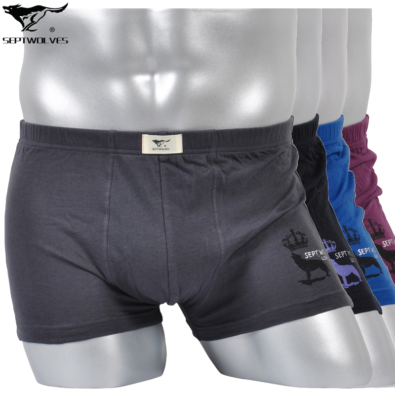 fashion sexy solid color 100% cotton boxer panties soft and comfortable panties men, free shipping