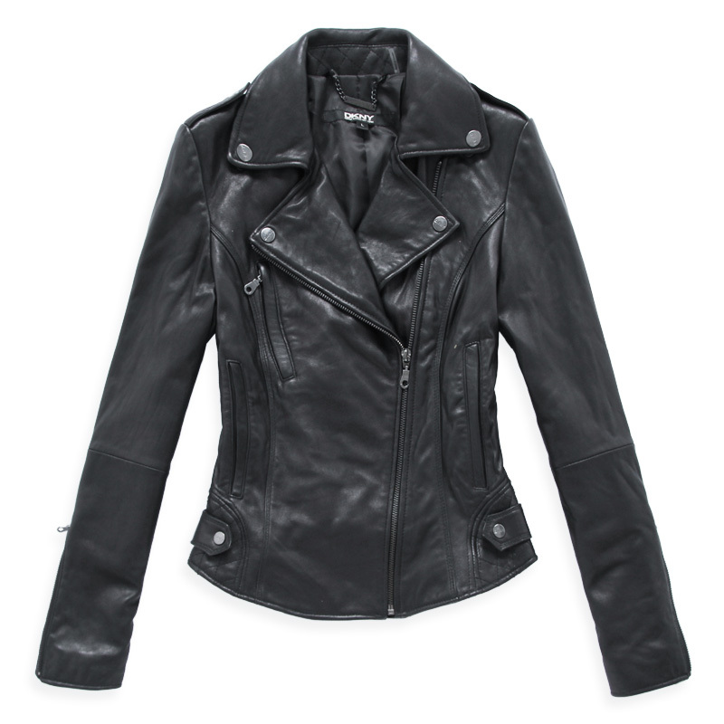 Fashion sheepskin genuine leather clothing women's short design fashion slim motorcycle leather clothing outerwear