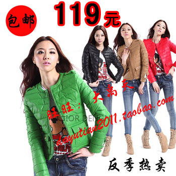 Fashion short design down coat gentlewomen casual thin down coat outerwear women's