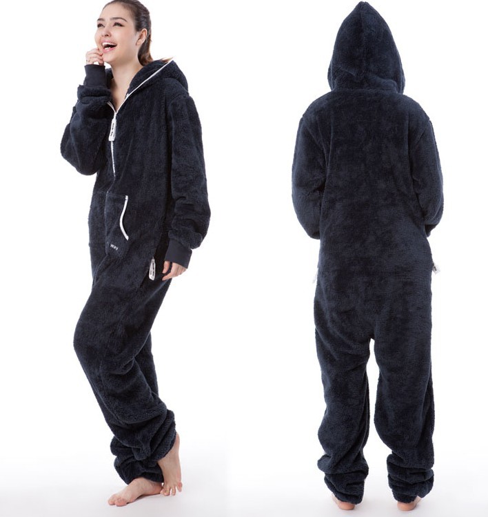 Fashion! Solid Grey Jumpsuit  / Adult Fleece Hoodies / joined body suit / Oversize / Unisex Style+ Fedex Free Shipping  E300-57