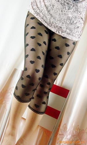 Fashion stockings sexy heart basic jumpsuit stockings women's socks 7837