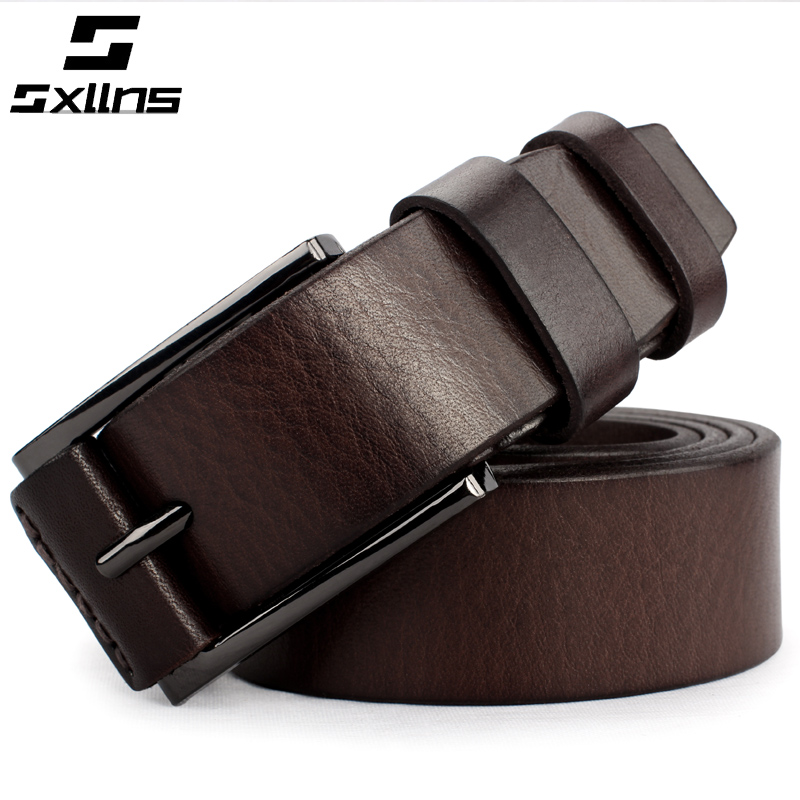 Fashion strap male genuine leather male Women basic first layer of cowhide all-match vintage pin buckle