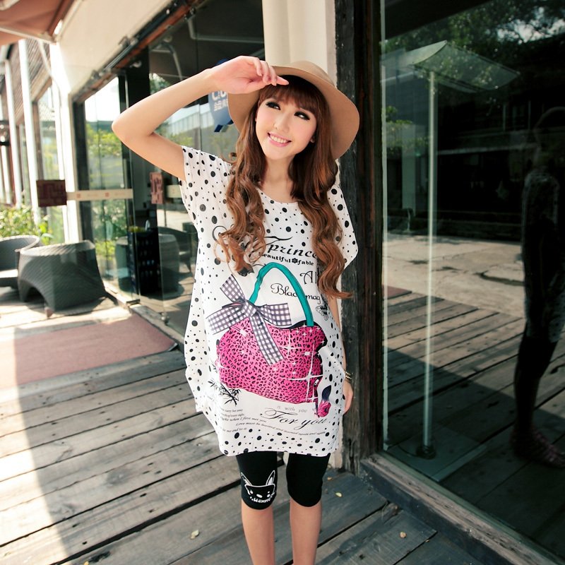 Fashion summer maternity clothing bags dot short-sleeve T-shirt