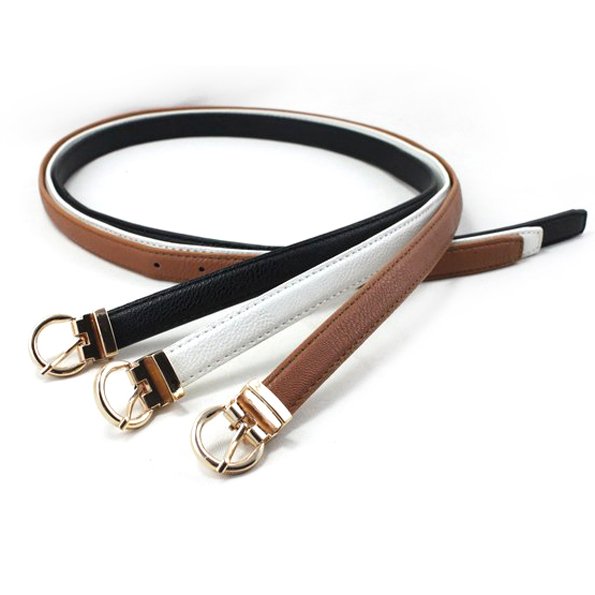 Fashion thin belt SimpleStyle pu synthetic leather belt for lady free shipping wholesale