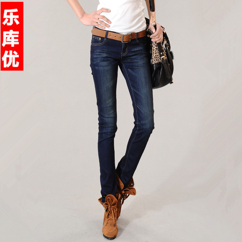 Fashion tight wearing white pencil jeans female trousers 2012