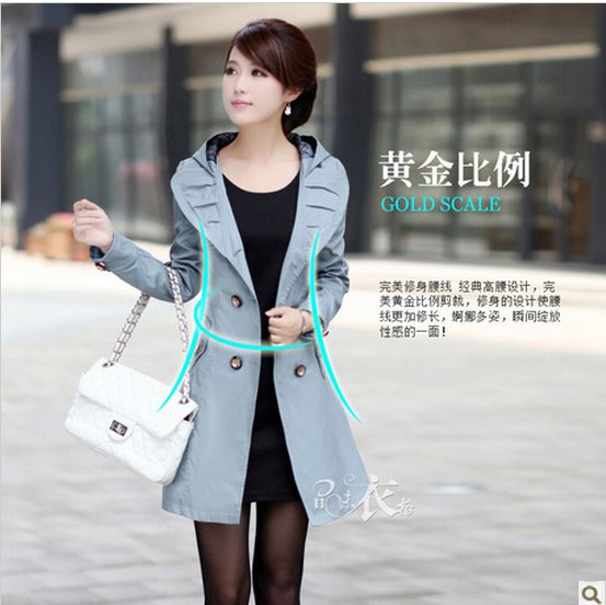 Fashion trench 2012 women's plus size slim fashion women's overcoat