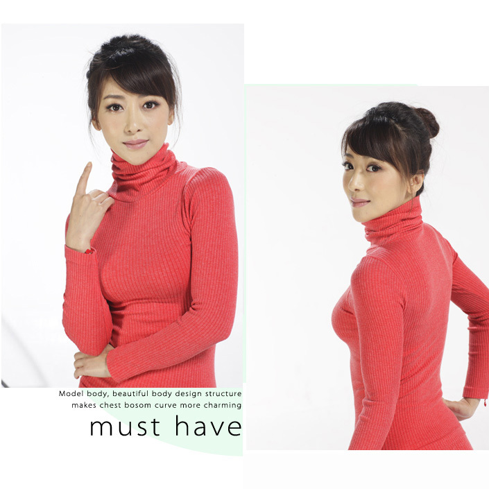 Fashion turtleneck women's underwear set heap turtleneck basic underwear comfortable