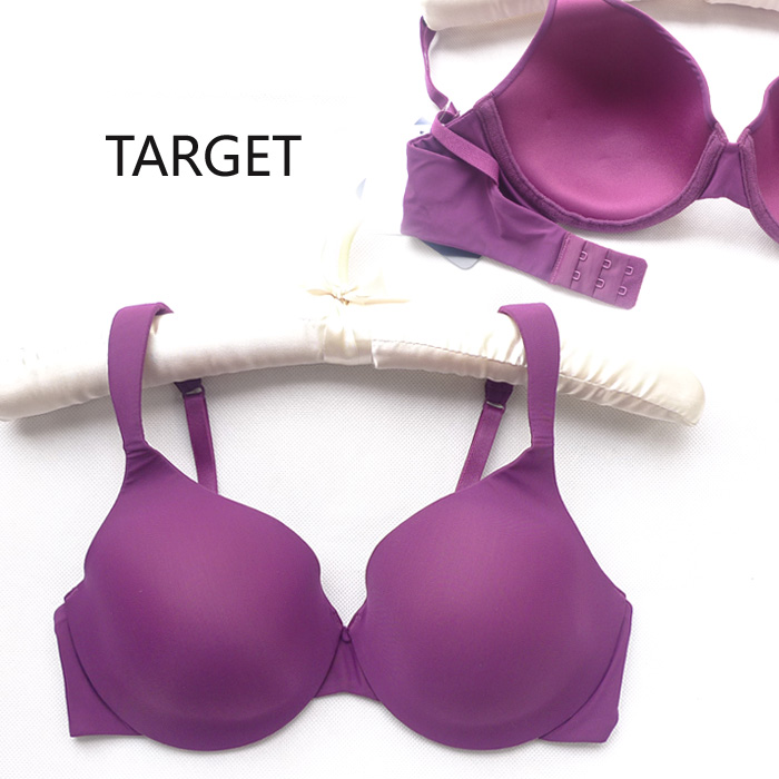 Fashion underwear target comfortable seamless plain glossy full cup thin cup bra 45