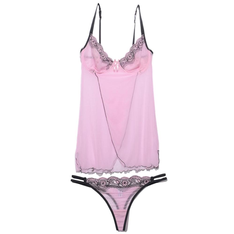 Fashion usuginu sexy spaghetti strap wire vest thong transparent temptation vest home sleep set