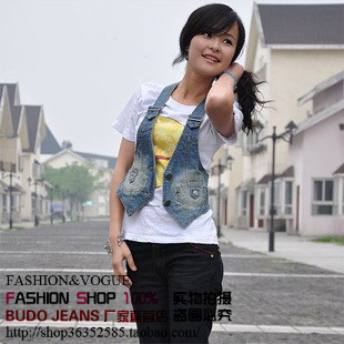 Fashion vest spring and summer autumn all-match small vest denim vest women's vest d361