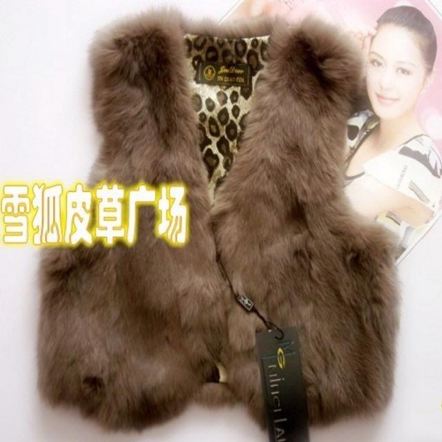 Fashion vest waistcoat rabbit fur outerwear fox raccoon fur