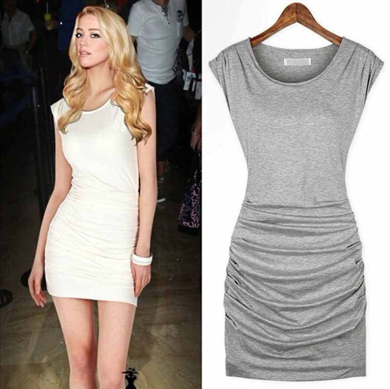 Fashion vintage sexy elegant pleated slim hip slim sleeveless one-piece dress  Free Shipping!