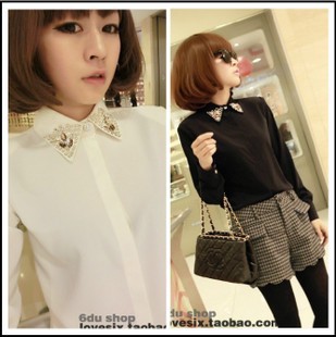 Fashion winter all-match elegant female long-sleeve shirt