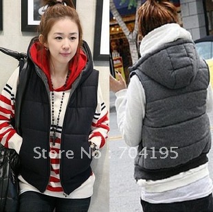 Fashion Winter overcoat   Zipper  Cardigan  Vest , Fashion outwear dress