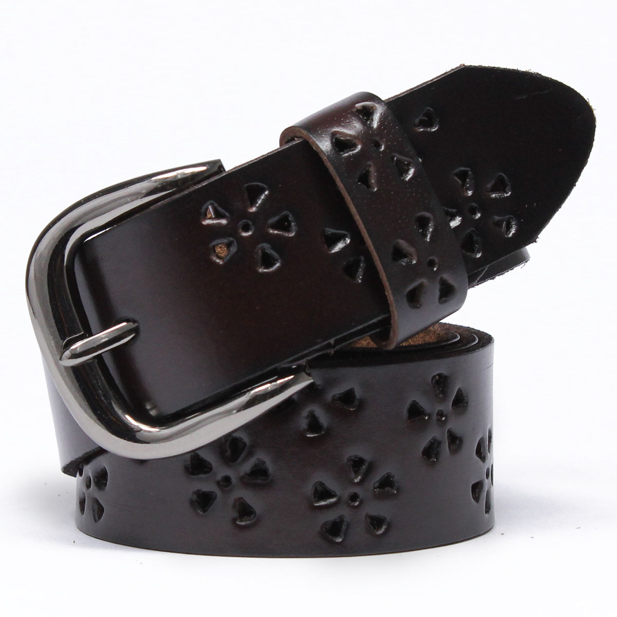 Fashion women belt cutout sculpture female genuine leather belt pin buckle cowhide strap