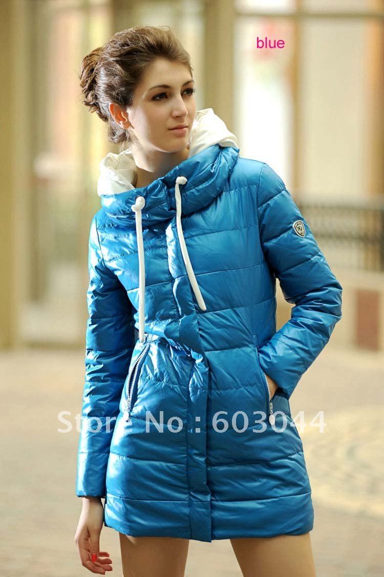 FASHION WOMEN DOWN JACKET LONG COAT +LADIES WINTER WARM PADDED PARKA HOOD OVERCOAT THICK CLOTHING+FREE SHIPPING (1PC)1211