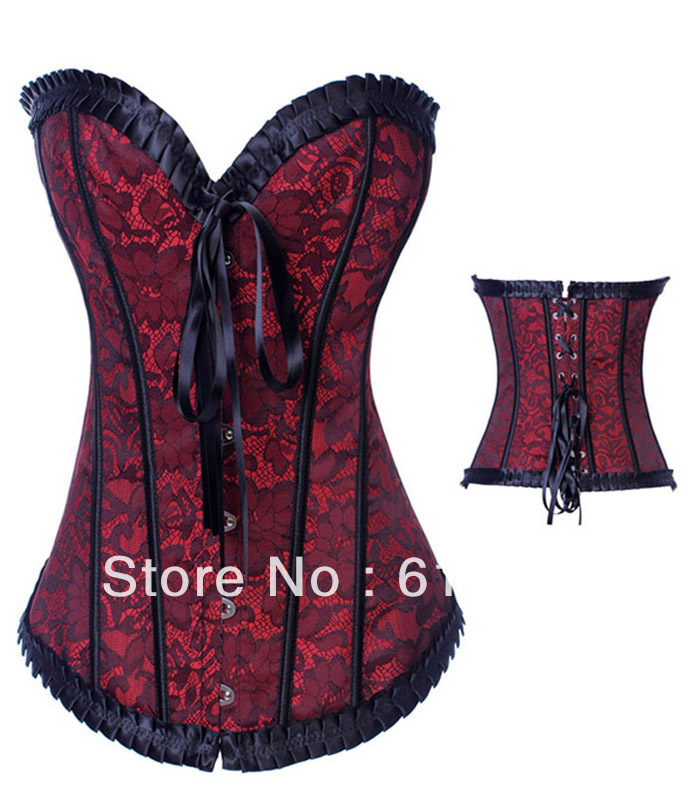 Fashion Women intimates satin sexy lingerie Corset red 2805