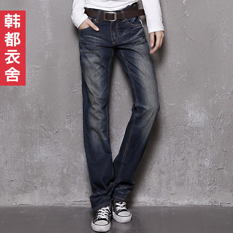 FASHION women's 2012 embroidery letter straight jeans female du0516 chokecherry free shipping