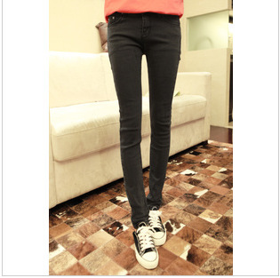 Fashion women's 2013 spring new arrival super all-match black denim pencil pants mushroom