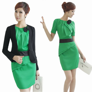 Fashion women's 2013 spring one-piece jacket ol elegant work wear skirt set